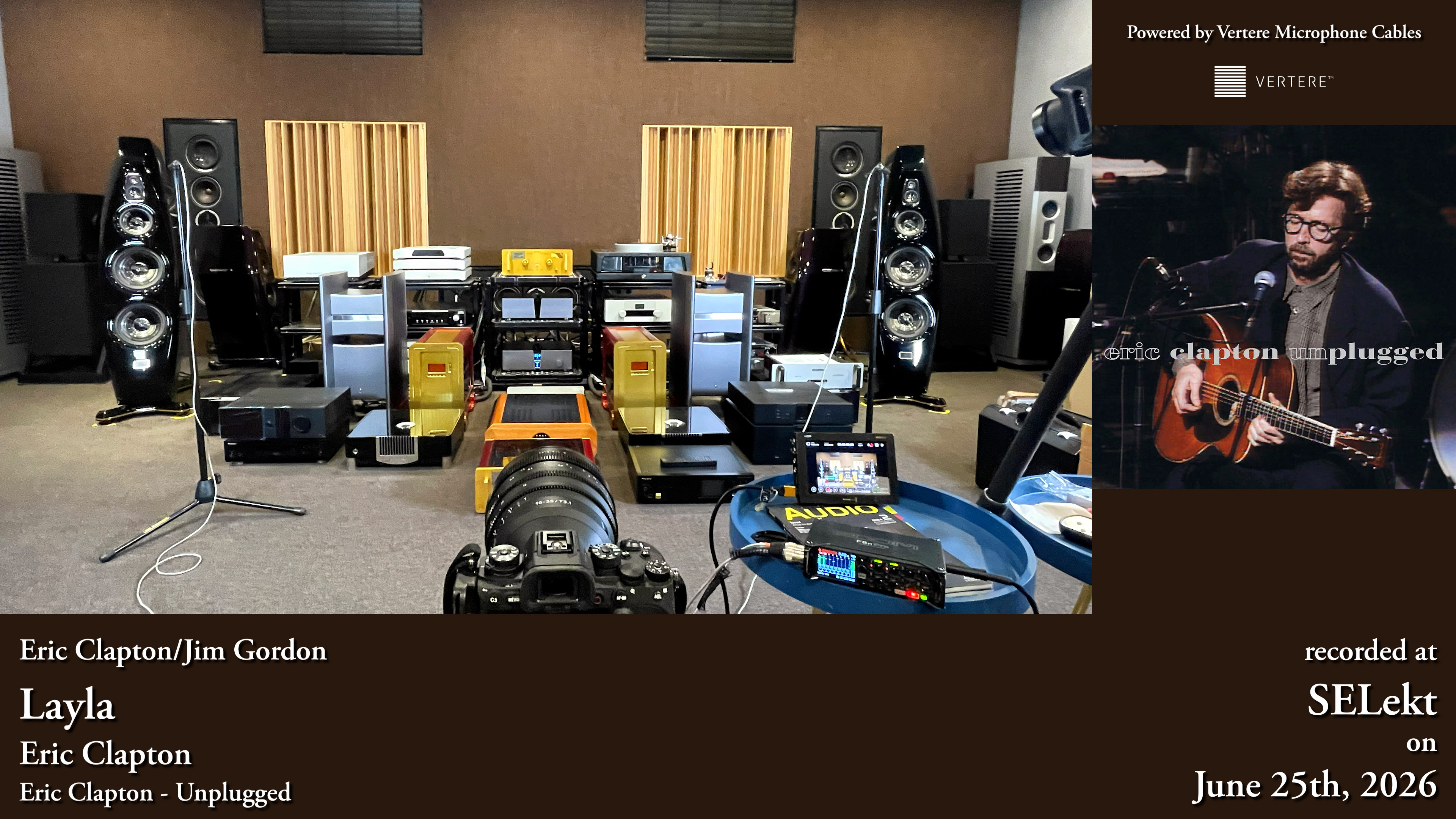 The Laufer, MSB, Halcro and Kharma system used for Eric Clapton’s Unplugged Layla session at SELekt