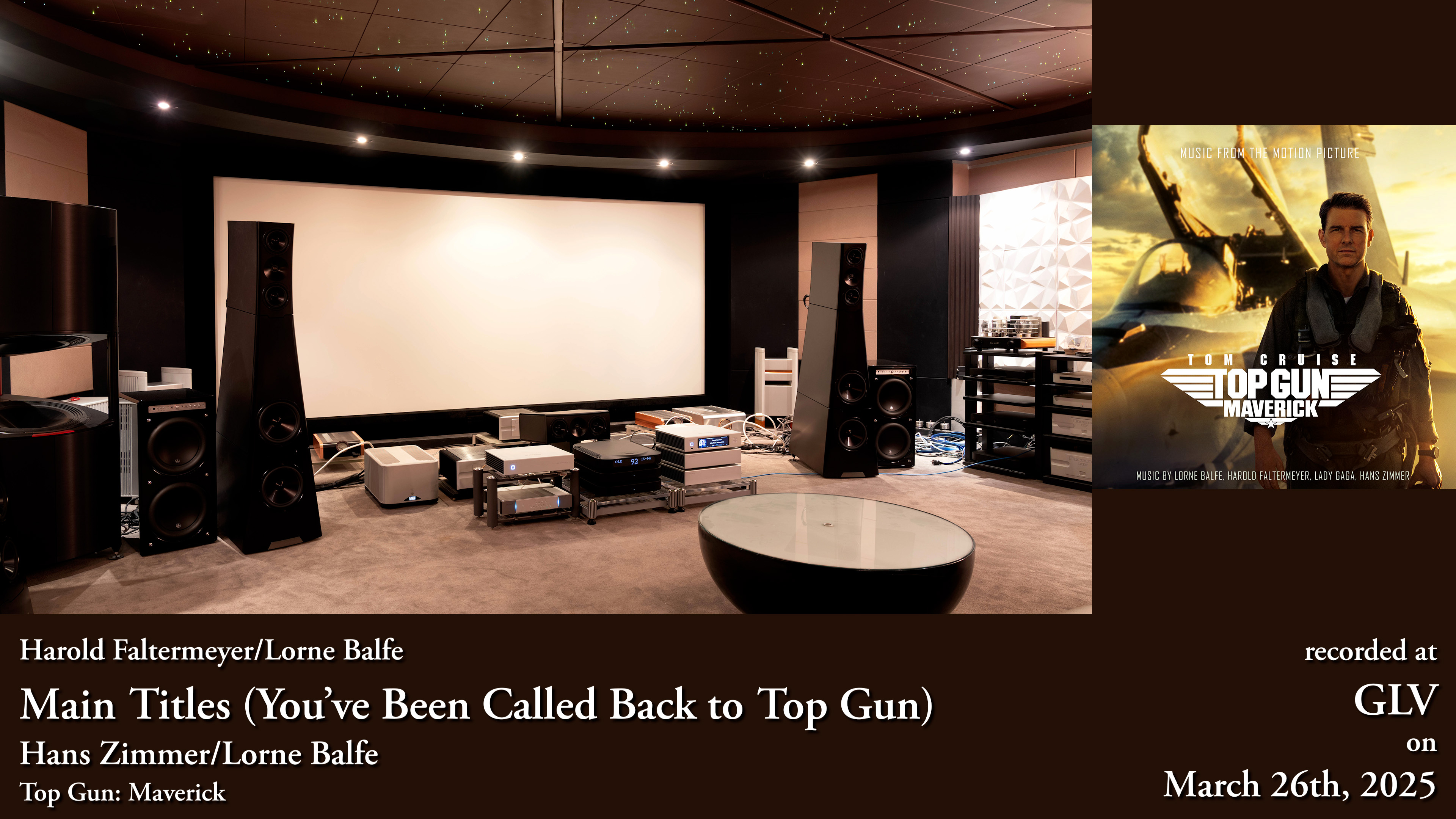 HiFi Immersion title image for Main Titles from Top Gun: Maverick recorded with the YG Acoustics Sonja 3.3 system at GLV