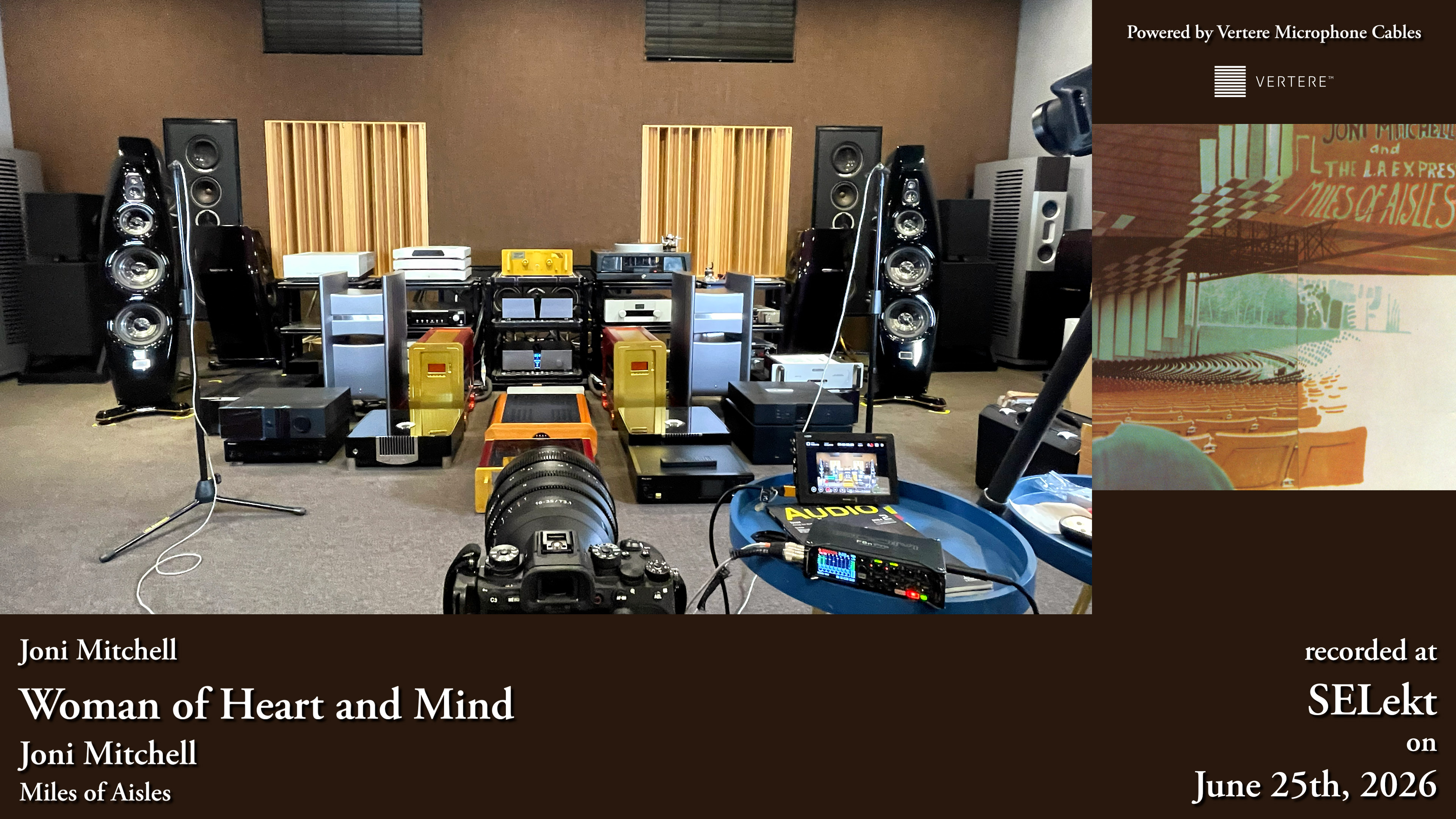 The SELekt system prepared for HiFi Immersion's recording of Joni Mitchell's Woman of Heart and Mind