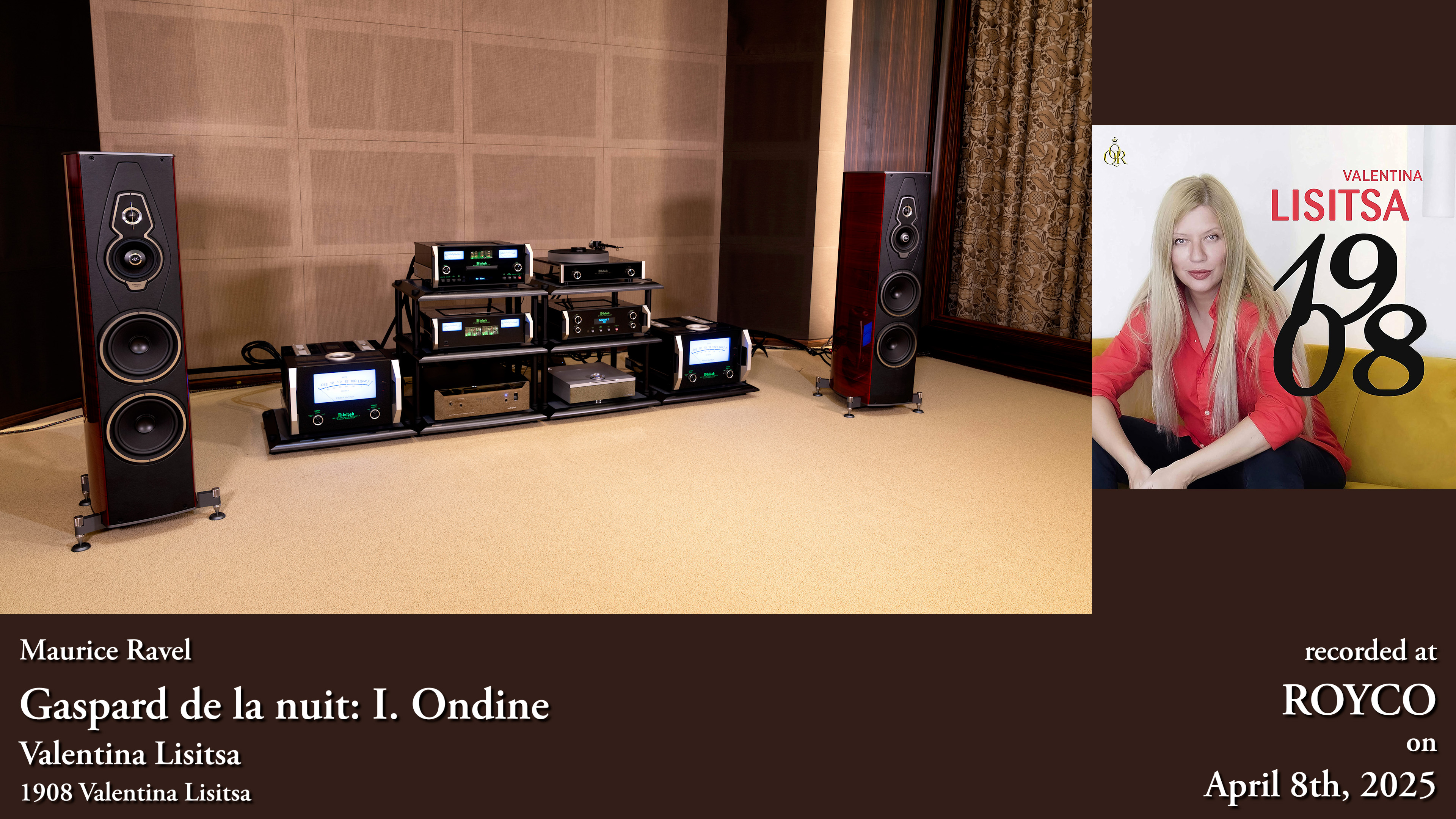 The McIntosh and Sonus faber system prepared for Valentina Lisitsa’s Ravel session at ROYCO