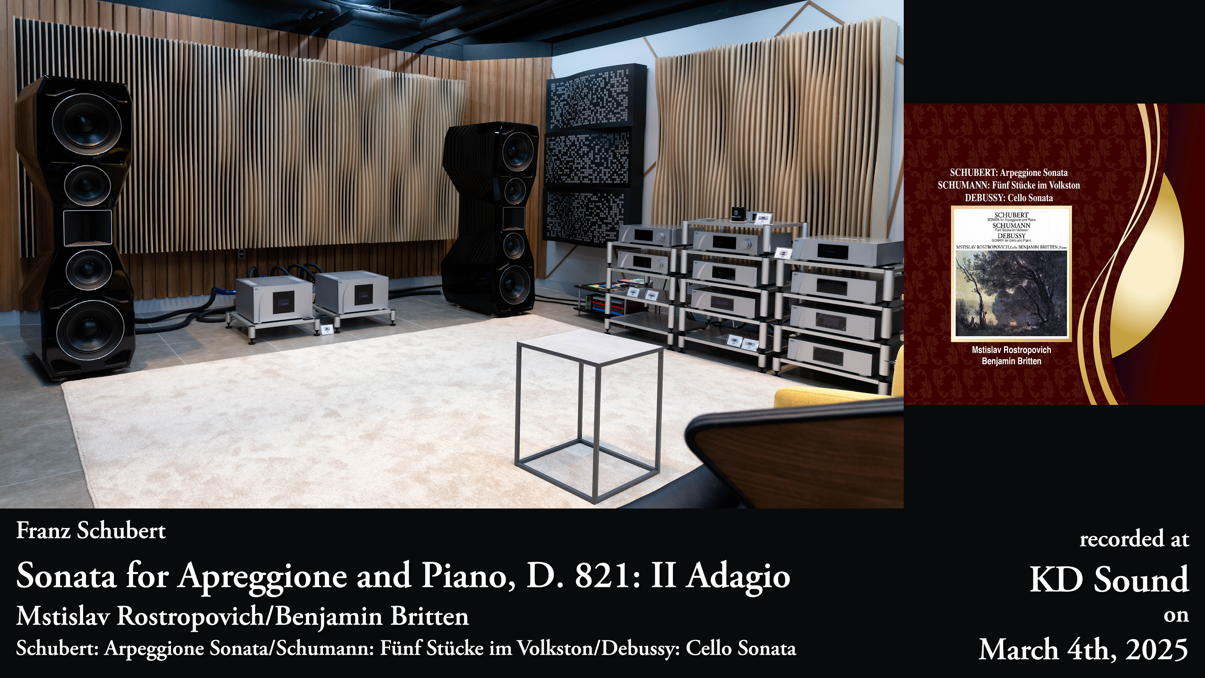 HiFi Immersion recording view for Schubert’s Arpeggione Sonata Adagio with the CH Precision and Göbel Divin Noblesse system at KD Sound